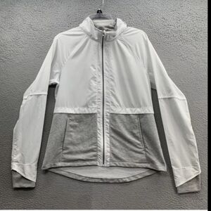 Avia jacket Womens Windbreaker Jacket Hooded Full Zip Light Weight XS Gray